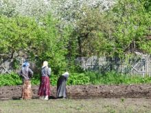 Nuns working in the fields
