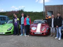 Two of the collection of TVR&#039;s on display for the day at Eshott airfield